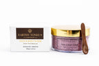 Earthy Tones 9 green tea & beetroot face and body scrub with packaging on a white background