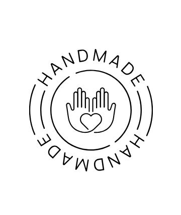 ET 9 Black 'Handmade' logo with a hand and heart design on a white background