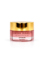 Earthy Tones 9 lip balm container with gold lid and pink body on a white background