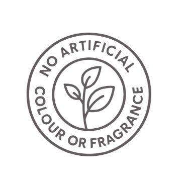 ET9 Circular logo with text 'No Artificial Colour or Fragrance' and a leaf symbol on a white background.